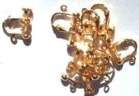 5 Pairs of Screw-on Gold Earrings with Loop